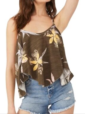 NWOT Free People Hey Girl Strappy Tropical Top